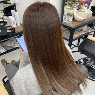 ロング カラー パーマ ヘアアレンジ メンズ キッズ ネイル マツエク・マツパ アイブロウ mona/ ストレートスタイル✨のヘアスタイル