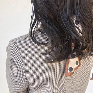 ミディアム カラー ヘアアレンジ 酸性縮毛矯正🧴韓国 レイヤー/髪質改善のヘアスタイル