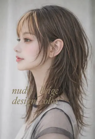 セミロング カラー M.SLASH 辻 孝志のヘアスタイル