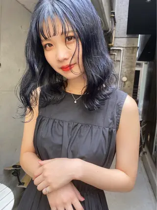 ミディアム カラー パーマ ヘアアレンジ キッズ ネイル マツエク・マツパ umu.［韓国ヘア /ダウンパーマ］のヘアスタイル