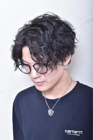 ミディアム パーマ メンズ メンズ特化/パーマ指 名No.1/百瀬太郎のヘアスタイル