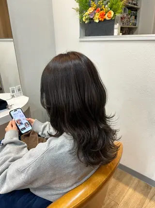 セミロング な おのヘアスタイル