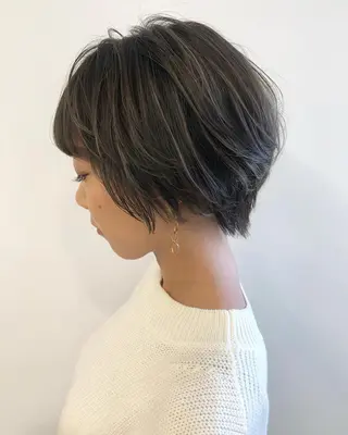 ショート カラー ハイライト／髪質改善 裕樹のヘアスタイル