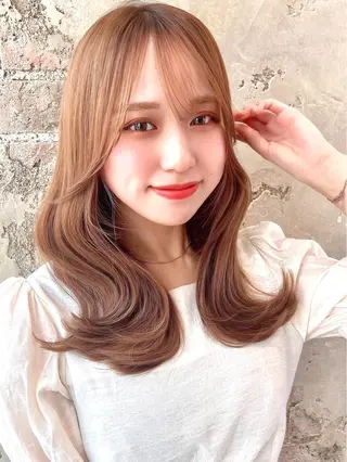 ミディアム カラー パーマ ヘアアレンジ Surpass所属・🌈小顔似合わせ SHIHO🌈のヘアスタイル