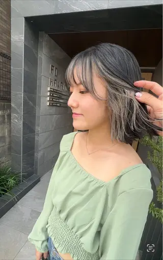 ミディアム カラー シェアサロンコネクト所属・Chiho/ 博多/パーマ/ボブのヘアスタイル