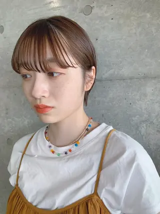 ショート カラー ボブパーマコテ巻き風 パーマNo1深江秀平のヘアスタイル