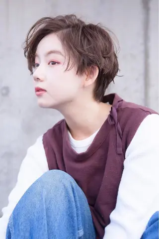 ショート カラー パーマ ヘアアレンジ ミニボブ/ブリーチ 🌈MISATOのヘアスタイル