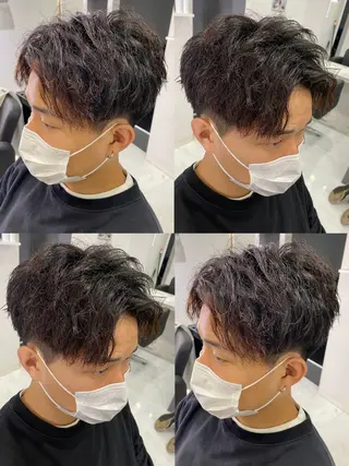 ショート カラー パーマ ヘアアレンジ メンズ 🔥メンズパーマ特 化🔥渡辺一翔🔥のヘアスタイル