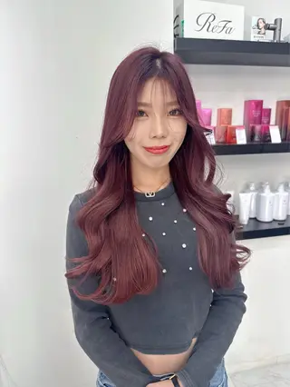 ロング 岡崎/レイヤーカット ／縮毛矯正/美髪のヘアスタイル