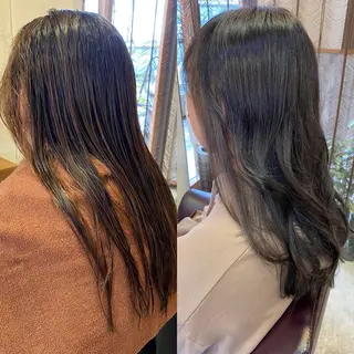 ロング カラー ヘアアレンジ アイブロウ SALOWIN京都河原町Suite店所属・外国人風レイヤー/ ハイトーンSHUのヘアスタイル