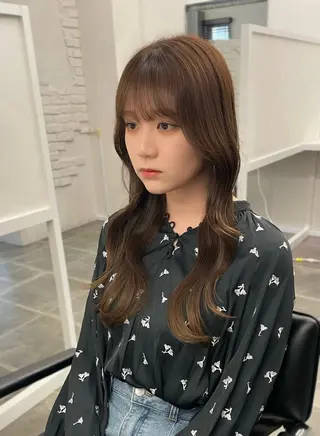 ロング 尚弥/顔まわりの神様 レイヤー/韓国風のヘアスタイル