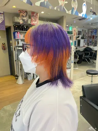 ミディアム 🍭ハイトーン/ デザインカラー🦄のヘアスタイル