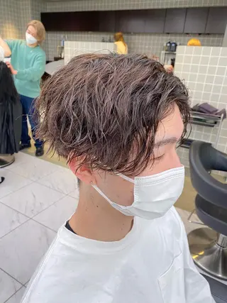 セミロング パーマ メンズ メンズ特化 水口湧太のヘアスタイル