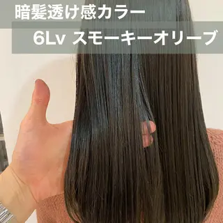 セミロング カラー ブリーチなし✨艶髪 カラー𓃲YAGIのヘアスタイル
