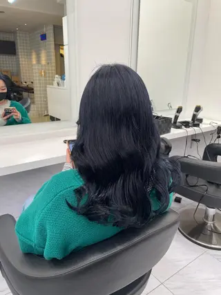 ミディアム カラー パーマ ヘアアレンジ メンズ キッズ マツエク・マツパ アイブロウ 🦋透明感グレージュ /韓国レイヤー🦋のヘアスタイル