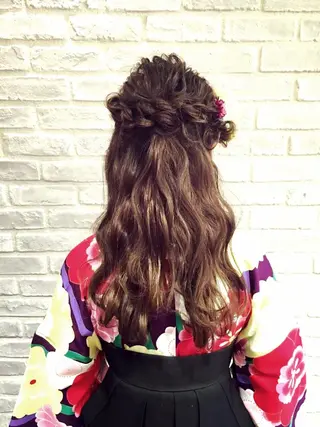 セミロング ロング カラー ヘアアレンジ la fith所属・rico_by ヘアとアイブロウのヘアスタイル