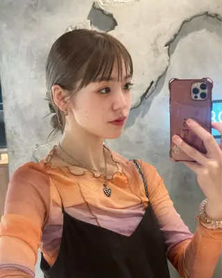 セミロング カラー ヘアアレンジ 【柔らか透明感✨/ 似合せ前髪】大石葉月のヘアスタイル