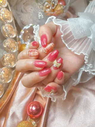 ネイル 23時まで❤︎韓国、 ワンホンネイルのネイルデザイン