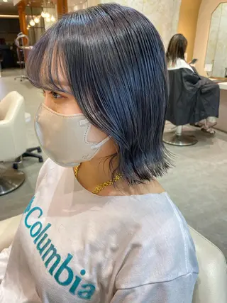 ミディアム カラー 店長/mao/ 前髪/顔周りカットのヘアスタイル