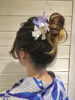 セミロング ヘアアレンジ さかい なつみのヘアスタイル