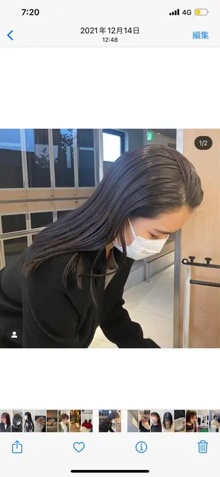 セミロング カラー 艶髪/ダークトーン 🩶丸山日向のヘアスタイル