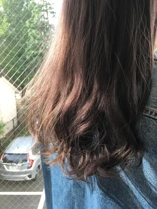 セミロング カラー 白髪ぼかしハイライト 柳川拓哉のヘアスタイル