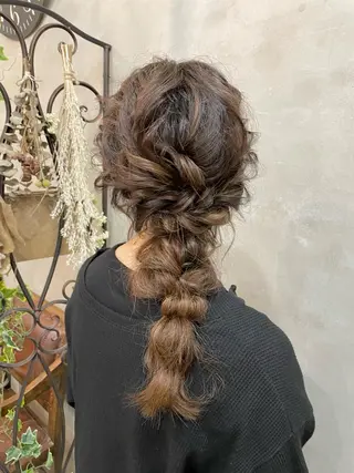 ロング ヘアアレンジ 【ピンク/韓国ヘア/ ヘアセット】亜海のヘアスタイル