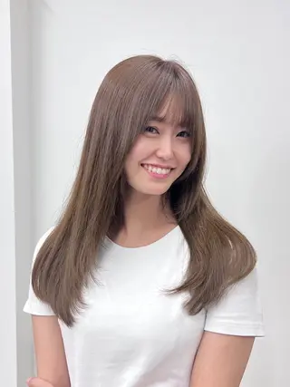 セミロング カラー 韓国×髪質改善💊 似合わせ/武田涼のヘアスタイル