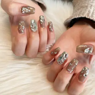 ネイル ゴテゴテ💙ワンホン リオナのネイルデザイン