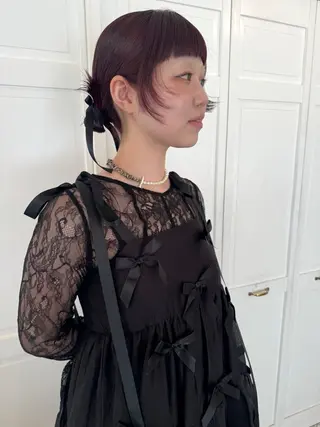 カラー ブリーチカラー🎀 韓国風/寺門美優のヘアスタイル