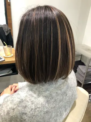 ミディアム カラー Le Lien カジのヘアスタイル
