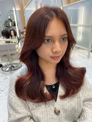 セミロング 顔周り/透明感カラー /韓国ヘア/TAKUのヘアスタイル