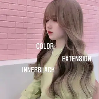 ロング カラー エクステ🩵ブリーチ 韓国ヘア🩵KAEのヘアスタイル