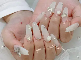 ネイル shineジェル& チップ長さだしのネイルデザイン