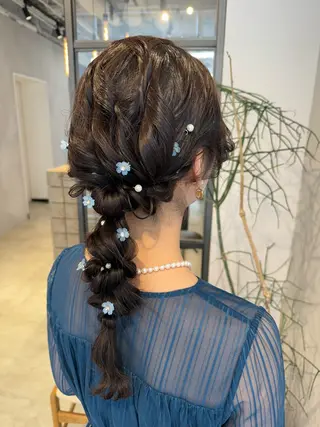 ロング ヘアアレンジ 透明感カラー✨艶髪 制作🌱山根あゆみのヘアスタイル