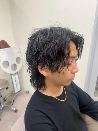 ミディアム メンズ メンズ レイヤー ウルフ 弓木啓輔のヘアスタイル