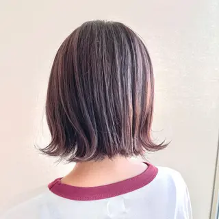 ミディアム 切りっぱなしボブ/ 蒲生四丁目/伊藤瑠唯のヘアスタイル