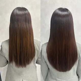 ロング カラー パーマ 髪質改善/縮毛矯正 /ブリーチ矯正/岡部のヘアスタイル