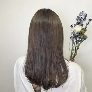 セミロング カラー 色白に見える暗髪 梅田・増田のヘアスタイル
