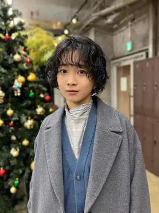 ショート カラー パーマ 水野 雪 /パーマ/暖色カラーのヘアスタイル