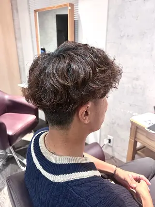 ショート パーマ メンズ ブリーチ/エクステ/ 19歳/新宿/アリルのヘアスタイル