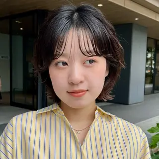 ショート パーマ かわいいを＋🎀🤍 上品hair/ 星愛のヘアスタイル