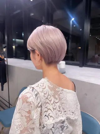 ショート カラー ヘアアレンジ ミニボブ/ブリーチ 🌈MISATOのヘアスタイル