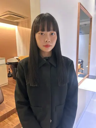 ロング レイヤーカット/ツヤ 縮毛矯正/アチワのヘアスタイル