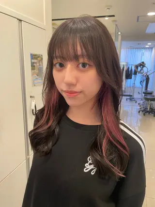 ロング カラー 透明感/ハイトーン ／暖色カラー🍓のヘアスタイル