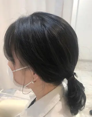 ミディアム カラー ブリーチなしWカラー /酸性ストレート河本のヘアスタイル