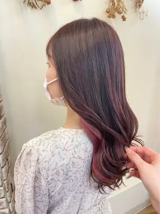 ロング カラー 韓国風✨髪質改善✨ 縮毛矯正✨松浦知奈美のヘアスタイル