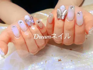 ネイル セミロング フィルイン、長さ出し 深爪矯正のネイルデザイン