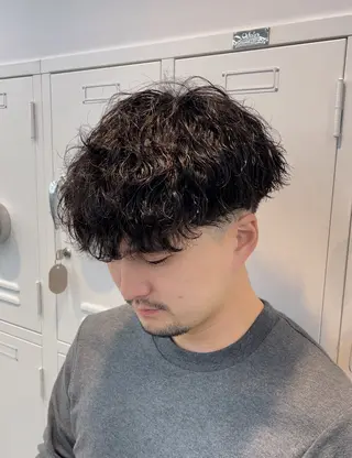 ショート カラー パーマ メンズ キッズ 栄💗レイヤーカット ｜韓国風｜haruのヘアスタイル