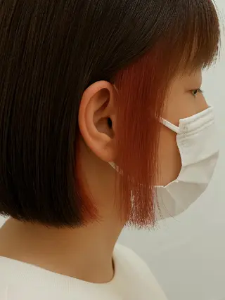 ミディアム 髪質改善＆白髪ぼかし カラー♡店長みやけ♡のヘアスタイル